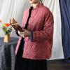 Women Chinese Style Winter Parkas Coats Print Floral Button Stand Winter Vintage Pockets Jacket Warm Cotton Padded