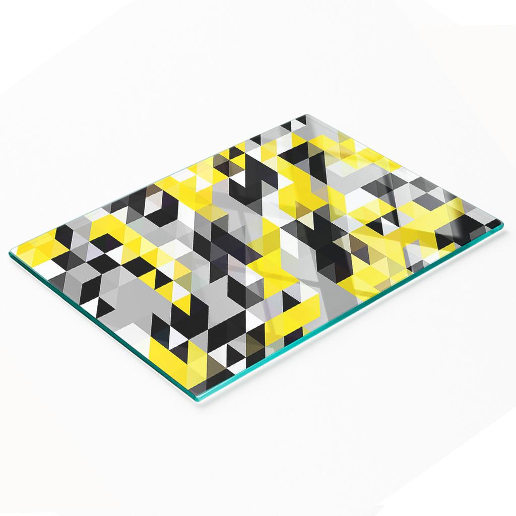Decorative Tempered Glass Cutting Board Geometric Shapes 80x52 cm