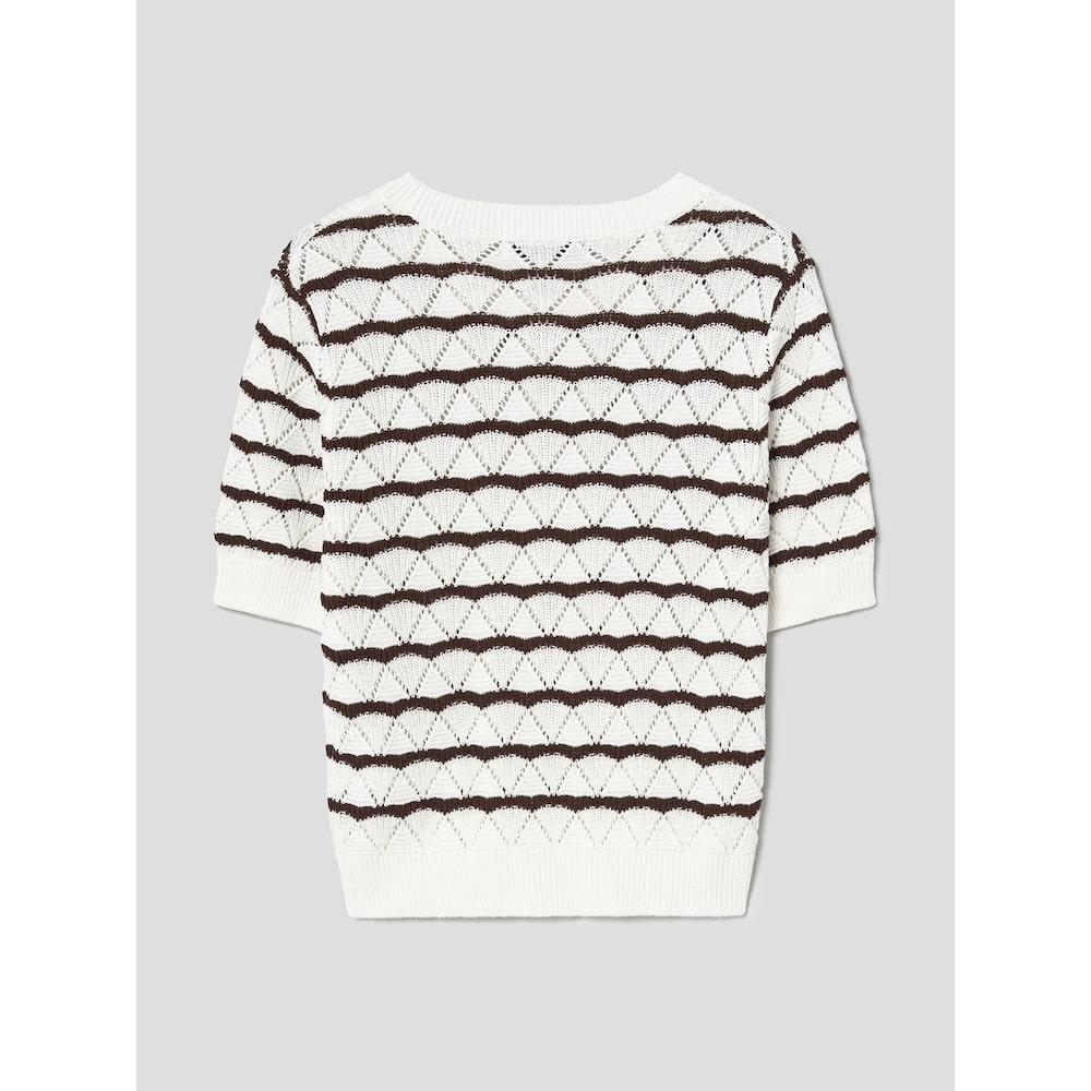 8SECONDS Striped Knit Pullover Ivory (354851Kq30)