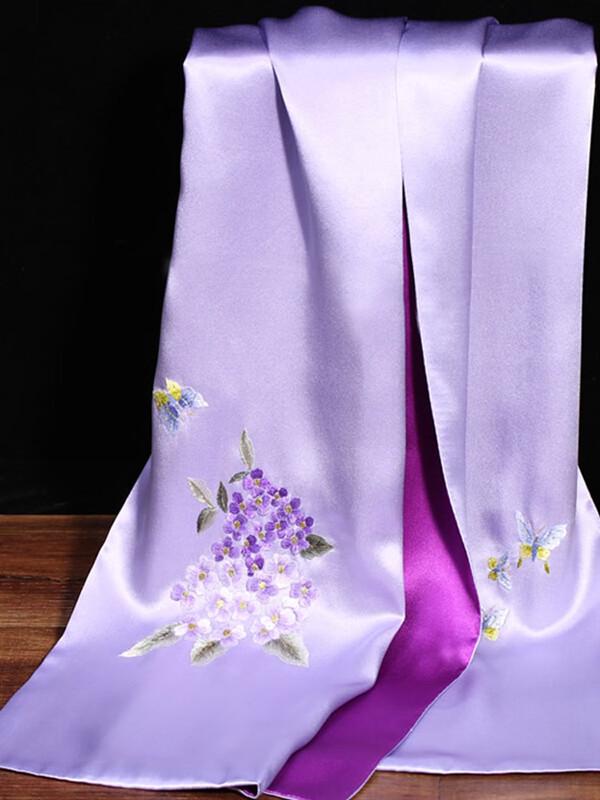 SIYUTANG 16 Momme Silk Hand-Embroidered Shawl