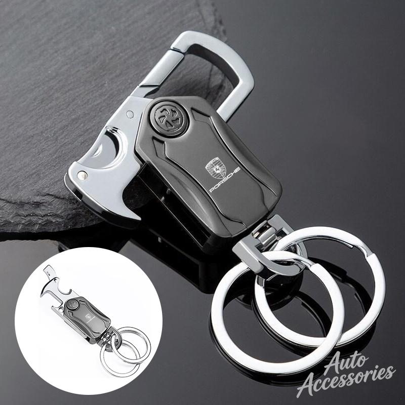 snprg4 Car Bottle Opener Keychain Corkscrew Multipurpose Keyring For Porsche Cayenne Panamera Macan 911 Taycan Boxster Cayman 918 Pajun