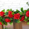 Fake Flower Vine Realistic Looking Decorative Cloth Outdoor Simulation Rose Flower Vine for Home