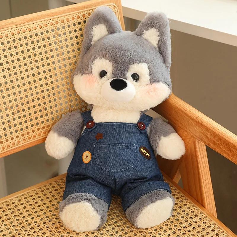 50cm Running Fox Wolf Plush Toys Cartoon Stuffed Animal Lovely Soft Cuddly Baby Plushie Doll Toy for Girls Gift Decor