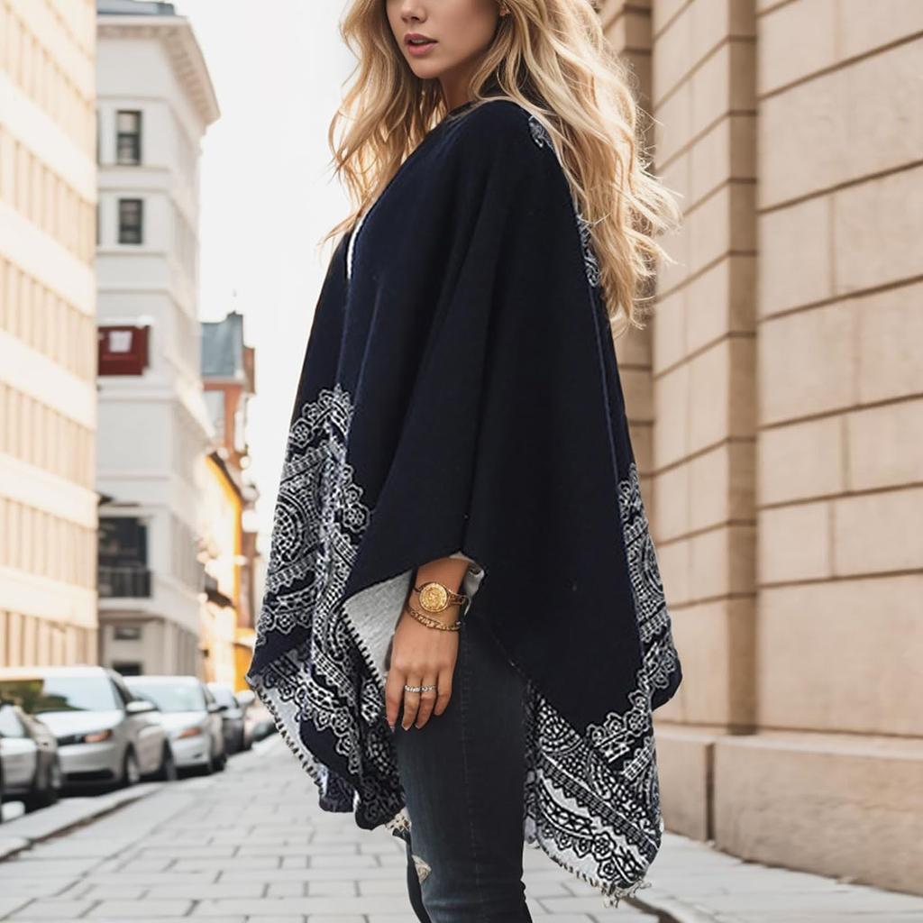 Женское зимнее теплое одеяло с принтом большого размера, накидка, шаль, кардиганы