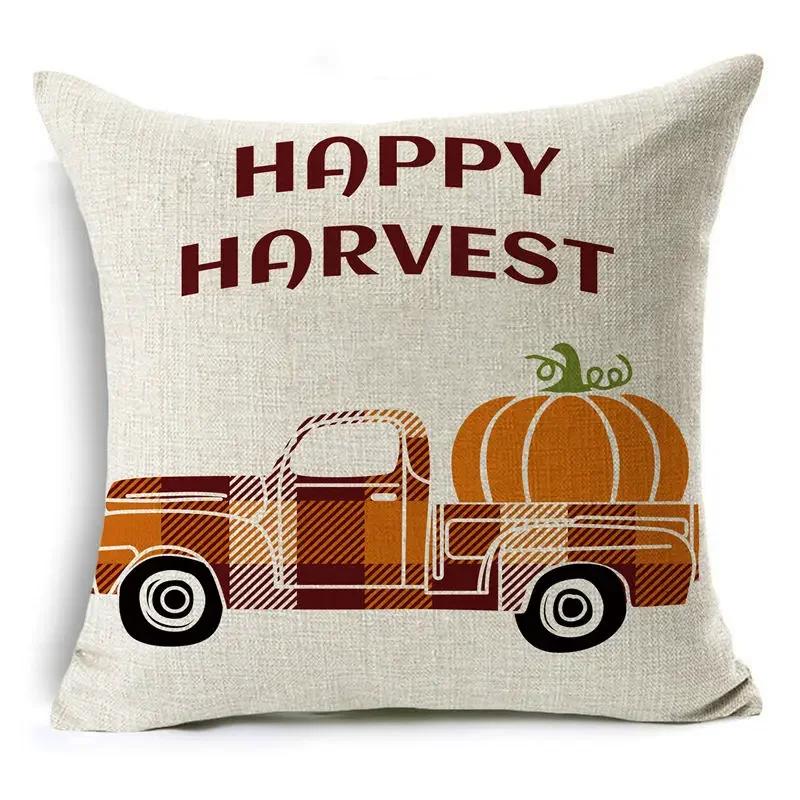 Thanksgiving Pillowcase Hello Autumn Sofa Car Pumpkin Cushion Cover Home Decoration 4545