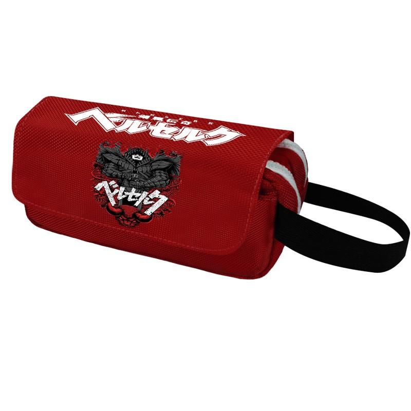 Berserk Anime Pencil Case Double Zipper Multi-functional Stationery Pouch Students