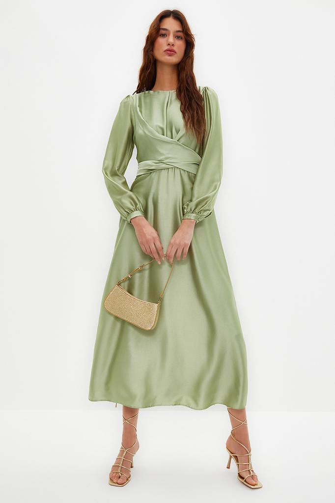 Женская мода новое вечернее платье в стиле хиджаб цвета экрю двубортное детальное свадебное длинное вечернее платье для особого дня