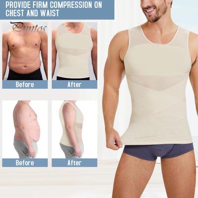 Мужская утягивающая майка-топ, компрессионная, с утягивающим эффектом, корректирующая фигуру, дышащая толстовка без рукавов для летних видов спорта и путешествий