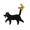 Yousheng Garden Cat Signs Metal Black Cat Silhouette Statues Bird Repellent Outdoor Decor Cat Mother And Kids Signs for Yard Lawn Decorations