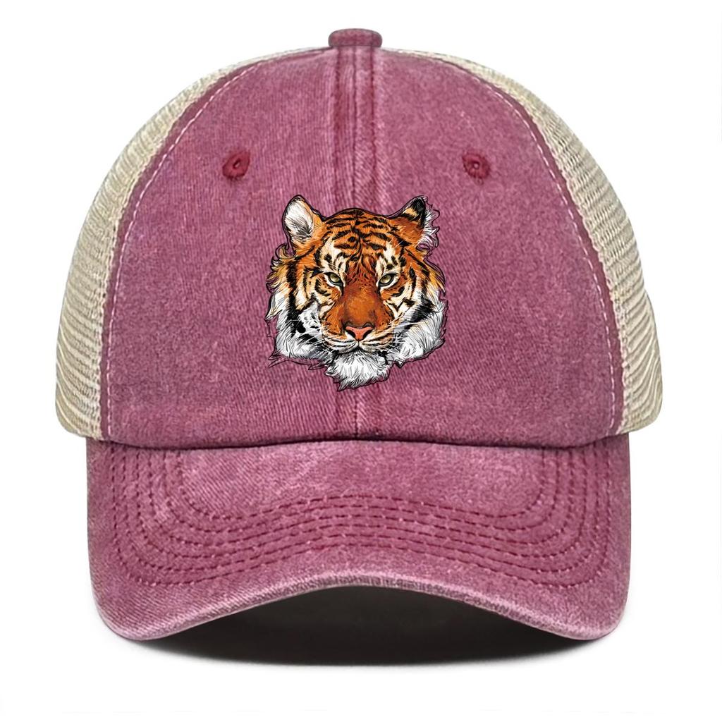 Кепка-кепка Snapback с реалистичным принтом головы тигра, спортивная кепка с изображением животных, разноцветная регулируемая пряжка, неэластичная летняя регулируемая бейсболка