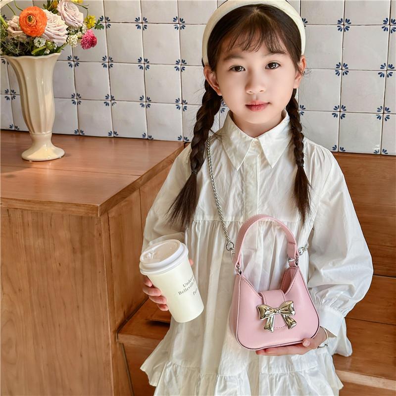 Adorable Bow-knot Children's Crossbody Bag Trendy Mini Handbag For Kids In Various Colors