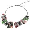[P8425] - Designer Necklace 'Acapulco' Green Red - 30 Mm