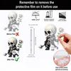 Skeleton Rose Pendant Car Rearview Mirror Ornament Acrylic 2D Bag Pendant Halloween Christmas Decoration Gift for Car Enthusiasts
