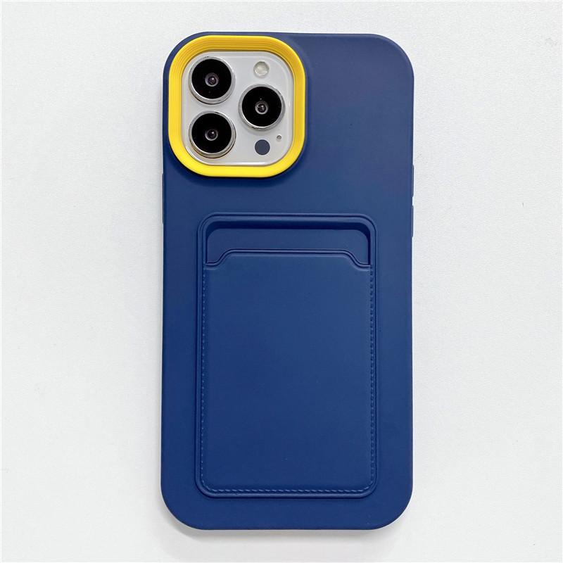 Original Candy Color Card Slot Wallet Phone Case For iPhone 15 14 13 11 12 Pro Max Soft Silicone Shockproof Cover