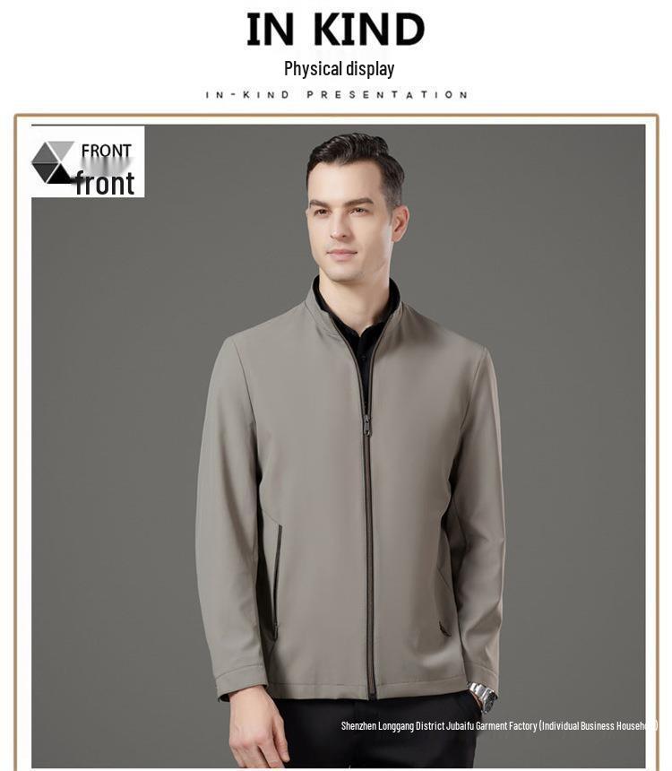 Мужская осенне-зимняя куртка в стиле business casual - Одежда для мужчин среднего и пожилого возраста, пап - Универсальная, свободная, бесшовная верхняя одежда