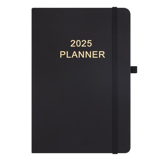 Планировщик дел на 2025 год с держателем для ручки в обложке из искусственной кожи Планировщик на месяц и неделю