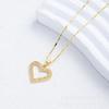 Full Diamond Love Necklace Women'S Light Luxury Simple Trend Micro-Inlaid Zircon Heart-Shaped Clavicle Chain