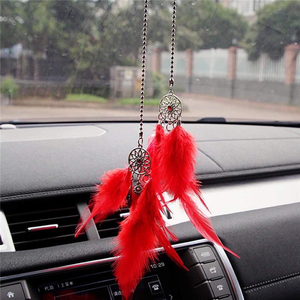 Wall Hanging Car Ornament Handmade Dream Catcher Wind Chimes Feather Car Pendant Dreamcatcher