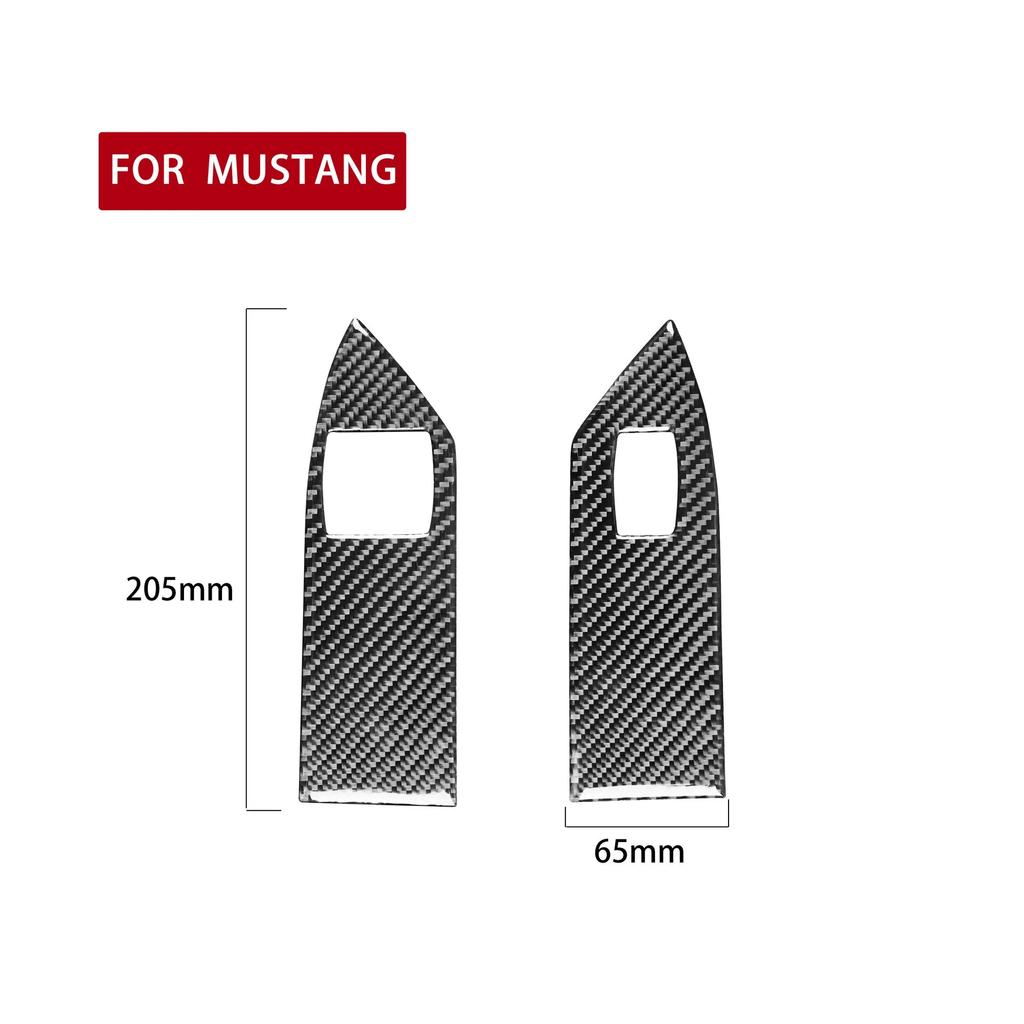 2PCS Carbon Fiber Car Window Lift Switch Panel Decor Cover Trim Stickers For Ford Mustang 2005-2009 Auto Interior Accessories