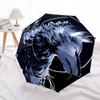 1pc Wolf Moon Automatic Open/Close Umbrella with One-Touch Button, Compact Folding Canopy, Sturdy 8-Rib Windproof Design S27