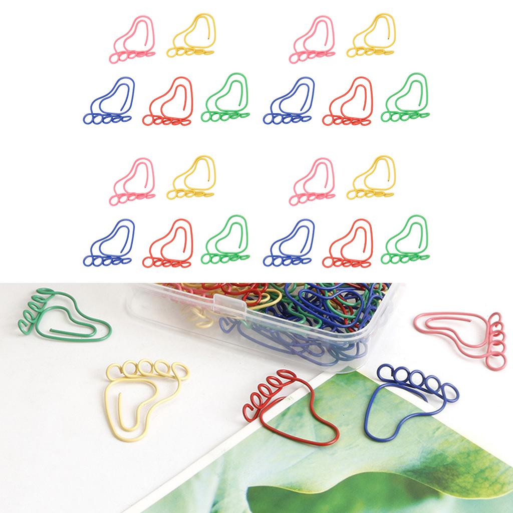 100 шт. Скрепки для бумаги Footprint с повышенным сопротивлением скольжению, металлизированные скрепки для Scra