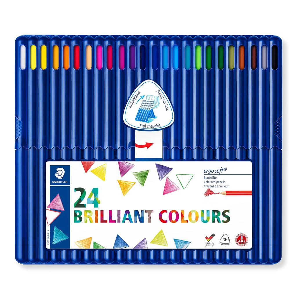 Staedtler Ergosoft 157 SB24 Цветные 24 Треугольных Карандаша, Цвета, Корпус, На Масляной Основе