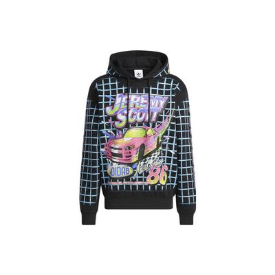 Adidas Толстовка с капюшоном Originals Trefoil в клетку с буквенным принтом и логотипом, мужские топы, черные HG6511