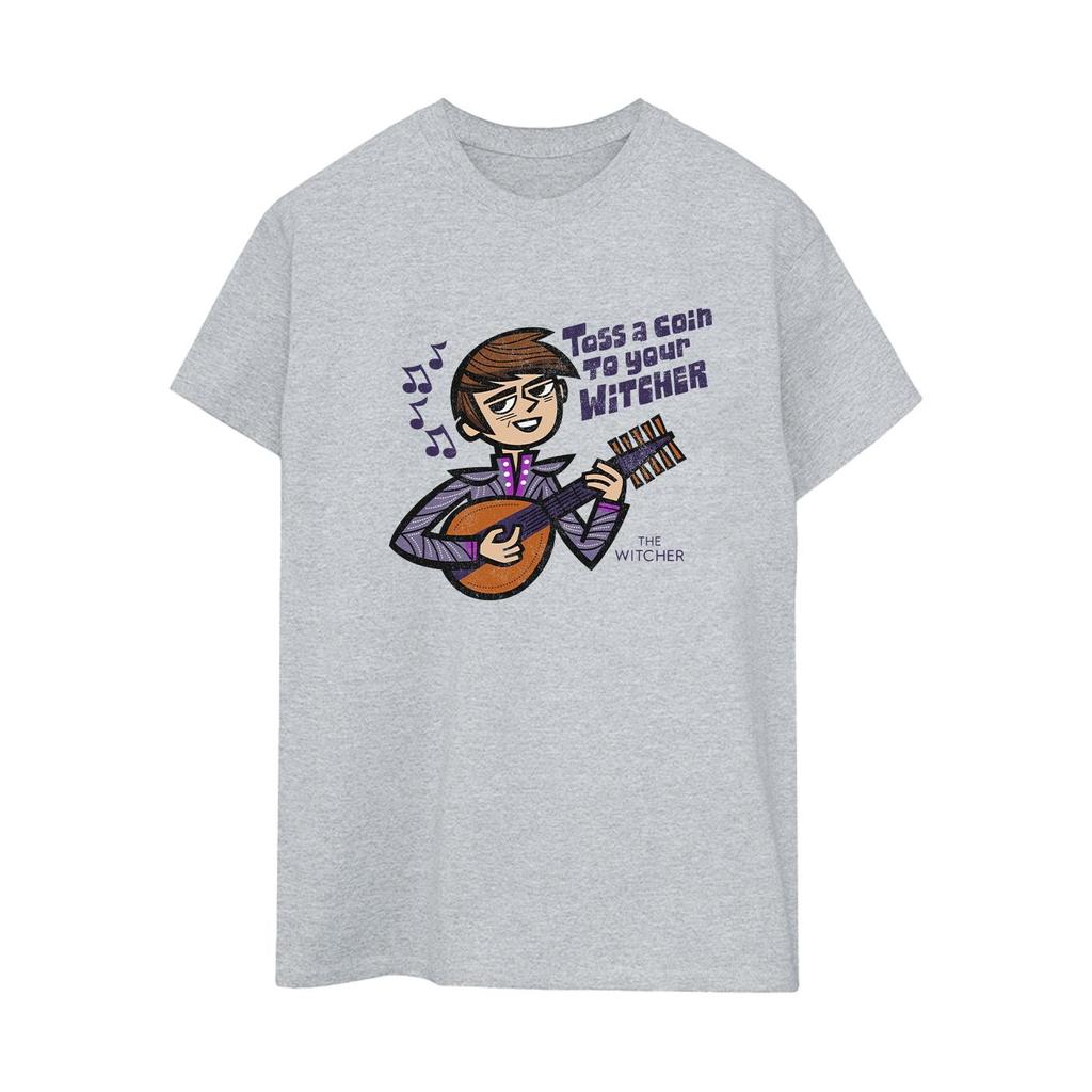 Netflix Womens/Ladies The Witcher The Bard Performs Cotton Boyfriend T-Shirt