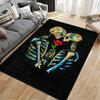 Skeletons with Red Rose Artwork suitable as a non-slip mat for the living room or bedroom sofa