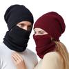 Autumn Winter Hat Scarf Mask Three-piece Velvet Warm Ear Protection For Men Women