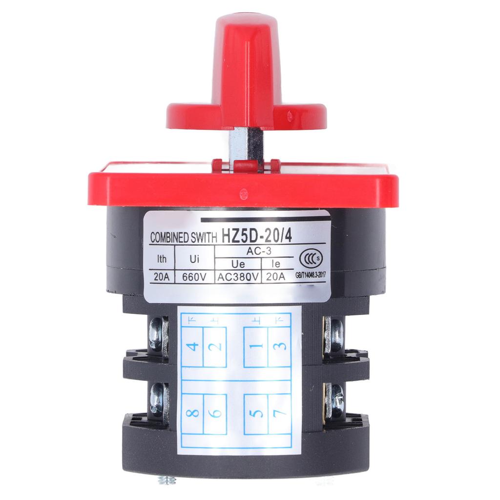 Changeover Switch 2 Pole 3 Position Cam Changeover Control Selector Switch for Motor AC380V