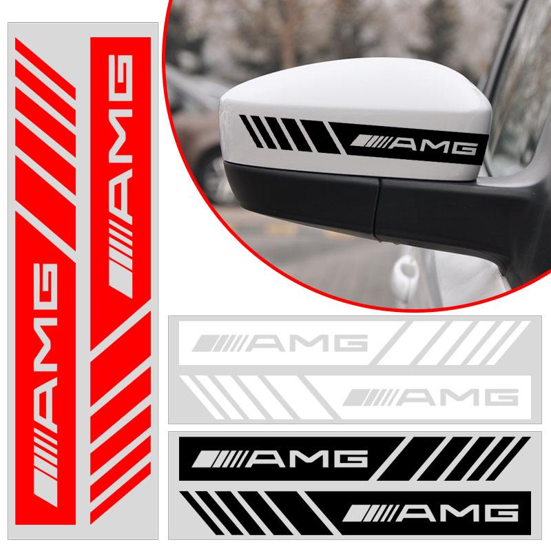 AABIF1 2pcs Car PVC Stripe Racing Strips Rear View Mirror Stickers For Mercedes Benz W212 W211 W213 W203 W205 W204 A C E B R Class