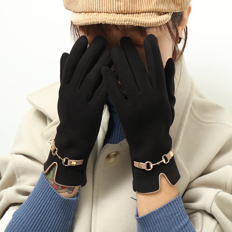 Теплые женские зимние перчатки на флисовой подкладке с чувствительными к сенсорному экрану пальцами для набора текста и ветрозащитой