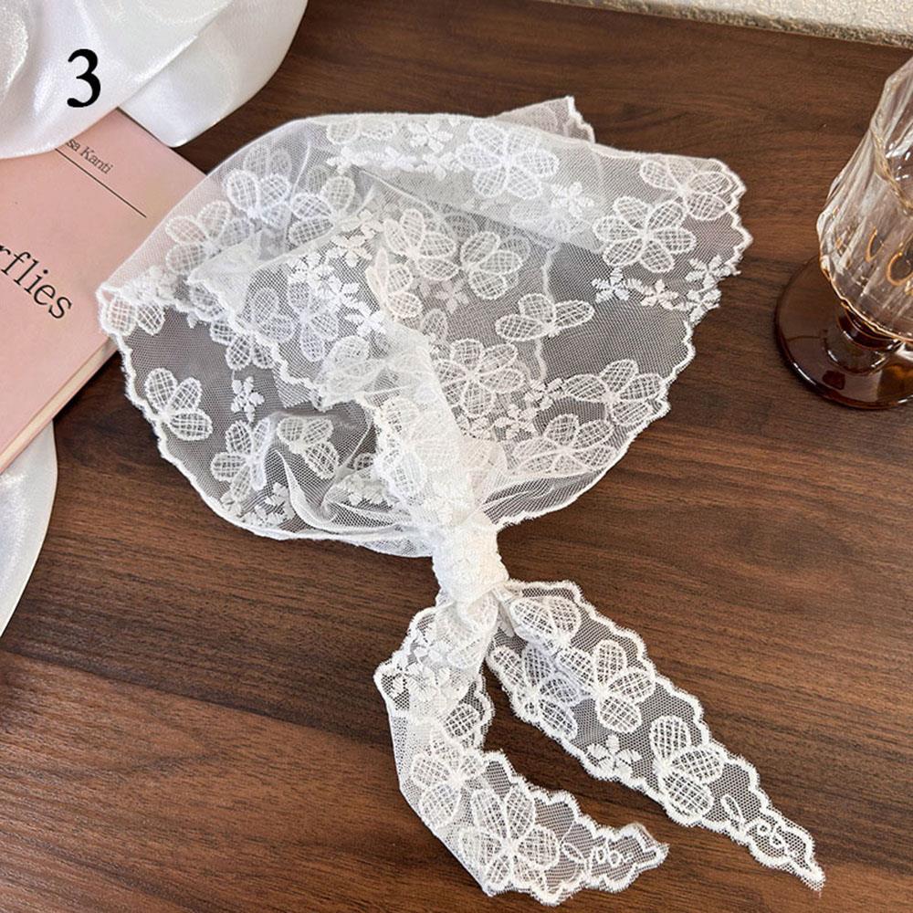 Decorative Hair Accessories Simple Thin Sunscreen Headscarf DIY Vintage Floral Lace Neck Scarf Retro Print Hair Items Hairband