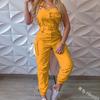 2024 Women's Sleeveless Belted Workwear Jumpsuit - European and American Style K317