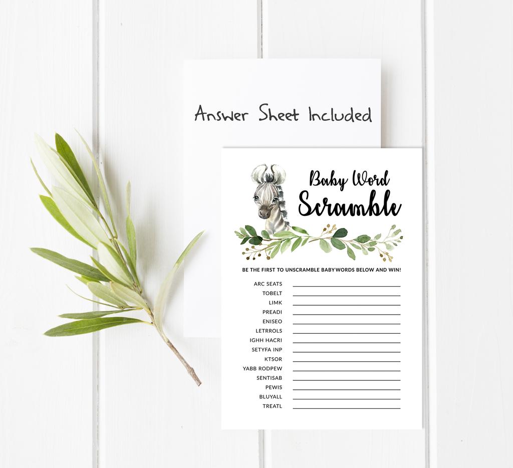 Inkdotpot Игровой набор для детского душа из 50 игр BabyA AlphabetA ABCA для вечеринки Baby Cheetah Jungle Animals