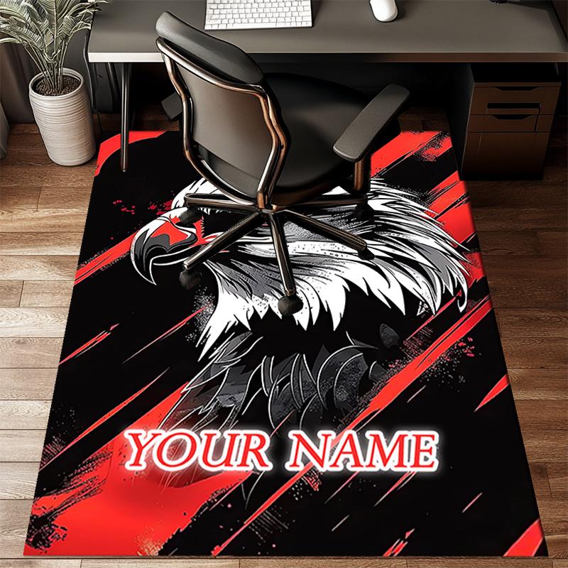 1PC Custom Name Eagle Power Artwork Theme Floor Mat Ideal for Living Room, Game Rooms, Office, Bedroom Floor Mat Playful Design