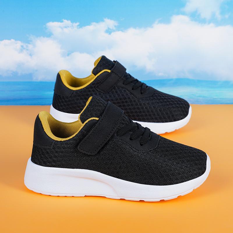 Легкие дышащие спортивные кроссовки для мальчиков и девочек, двойная сетка, возраст 7-12 лет, универсальные кроссовки для бега на весну и осень.