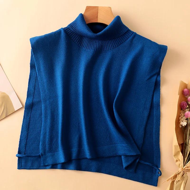 Women Wool Detachable Collar Fake Neck Mock Hooded Solid Color False Sweater Ladies Turtleneck Neckwear Clothing Accessories
