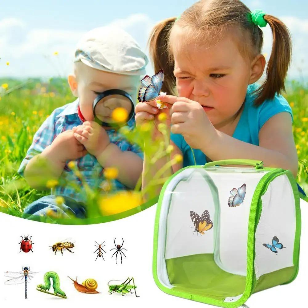 Всплывающая маленькая клетка для насекомых Портативная клетка для бабочек Высококачественный инсектарий