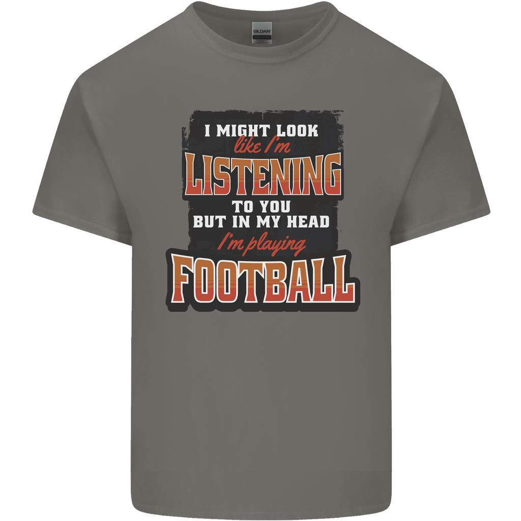 In My Head Im Playing Football Funny Unisexs Light Cotton TShirt