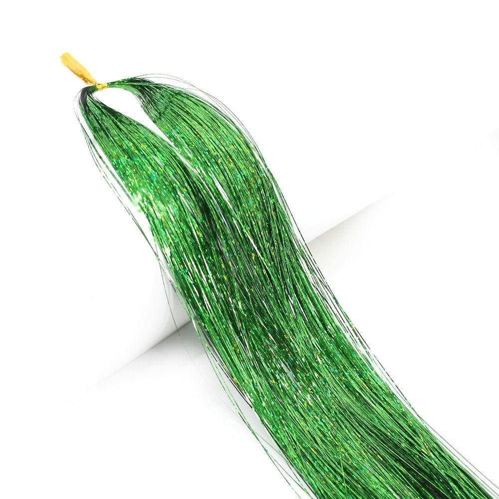 Блестящий шелковый парик с мишурой, праздничный головной убор, длинный прямой блестящий хвост, декор из блестящих полосок