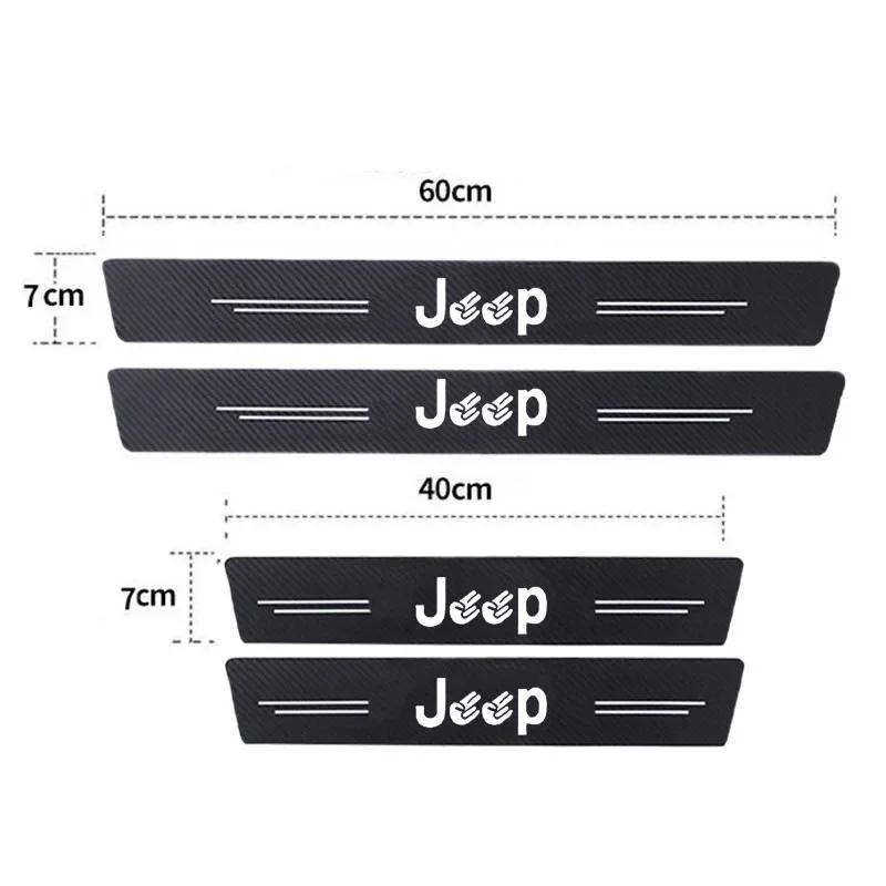 FJN1 Наклейки на порог двери багажника автомобиля с логотипом Jeep Commander Wrangler Grand Cherokee Compass Renegade JK Patriot Декор