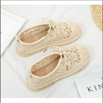 Мода 2025Обувь для студентов-художников, сетчатая дышащая мягкая подошва, удобная обувь ручной работы, женские сандалии на шнуровке с низким верхом