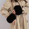 Autumn Winter Women Warm Faux Fox Fur Hand Wrist Arm Sleeve Cuff Wristband Gloves Accessories Decoration