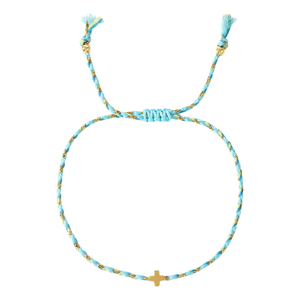 Multipurpose Bohemian Retro Styles Cotton Rope Crosses Bracelet Adjustable Multilayer Designs for Men and Women