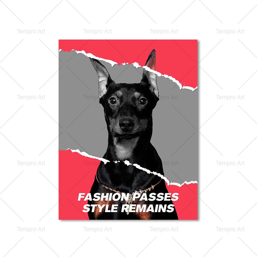 Hypebeast современный черно-белый пистолет Добермана Роскошные модные постеры с принтами на холсте настенная живопись картина в скандинавском стиле для комнаты домашний декор