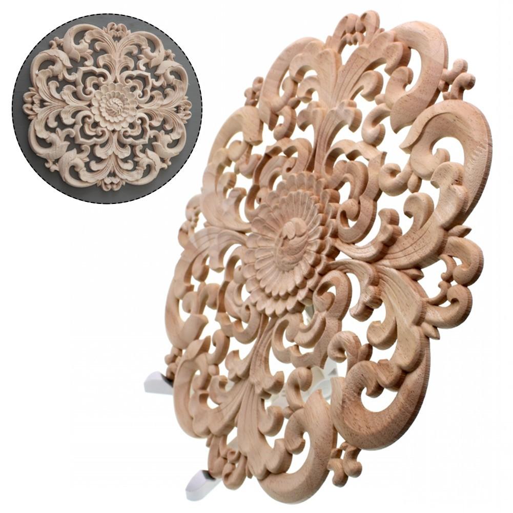 Высококачественная аппликация, круглый деревянный декор, 15/20 см