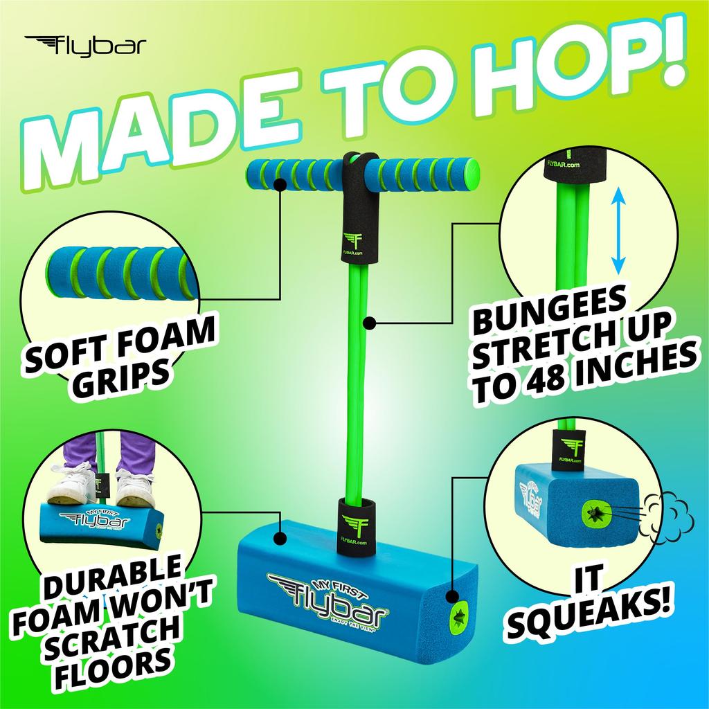 My First Foam Hopping and Jumping Equipment от Flybar для Детей и Малышей - Веселый, Безопасный и Прочный Прыгун на Пружине/Попрыгун из Пеноматериала для Возраста от 3 Лет, Выдерживает до 250 фунтов