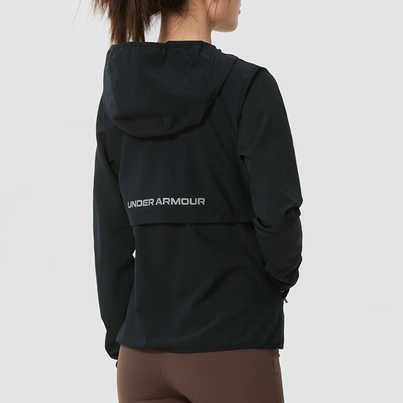 Under Armour Ветронепроницаемая Водонепроницаемая Худи для Фитнеса Тренировок с Длинным Рукавом Куртка для Бега Женская куртки 6009542-001